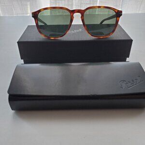 PERSOL Men's Sunglasses - #3019 - 24/31/  - Havana/Green - Brand New with Box